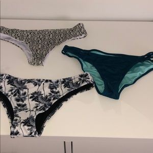 Bundle of 3 bathing suit bottoms